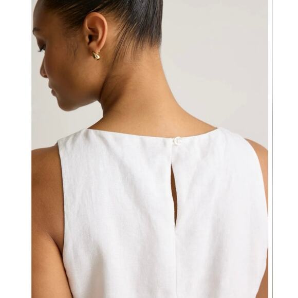NWOT Quince 100% European Linen Tank Mini Dress White Sleeveless Size Small - Picture 9 of 10